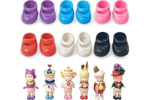 Kaitiaki 6 Pairs Doll Shoes for Sonny Angel, Fits 3 Inch Minifigures Regular Series Replacement Accessories, Cute Fashion Mul