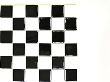 123mosaikfliesen Fliesen Mosaik Kuche Bad Wc Wohnbereich Fliesenspiegel Keramik Schachbrett Schwarz Weiss Glanzend Boden 6mm Neu 537 Amazon De Baumarkt