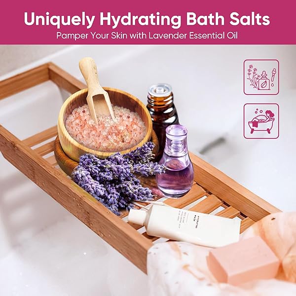 MINSLIS BATH SALTS FOR WOMEN RELAXING, HIMALAYAN PINK SALT WITH LAVENDER OIL ESSENTIAL OIL & SEA SALTS 100% NATURAL AROMATHERAPY AND RELAXATION FOOT SPA BODY FOR PAIN RELIEF