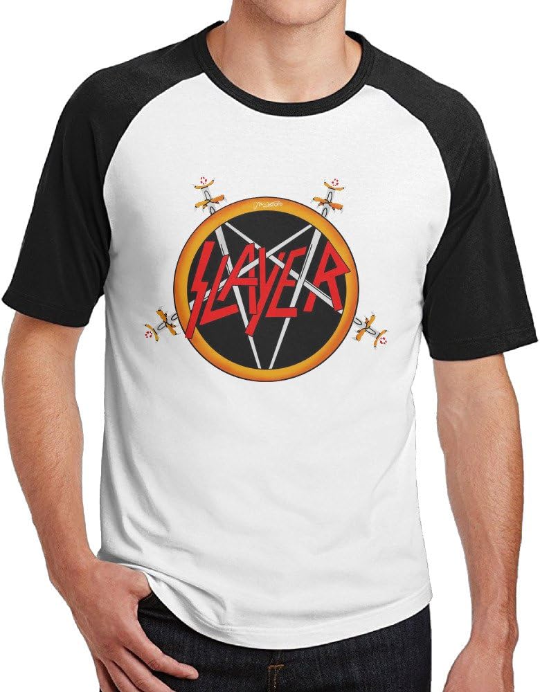 The Slayer Pentagram Mens Short Sleeve Raglan Shirt Casual