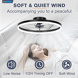 VOLISUN Low Profile Ceiling Fans with Light and