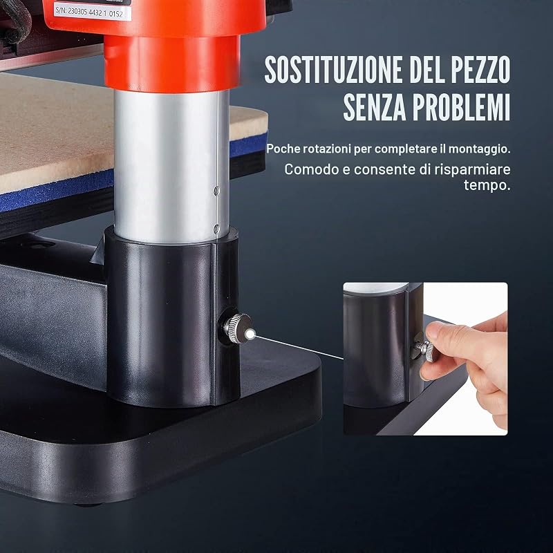 Pressa a Caldo 42 x 40 x 39 cm Macchina per Sublimazione Digitale Oscillante a 360° Pressa di Calore 5 in 1, per Magliette, Striscioni, Borse in Tela, Tazze per Cuscini, Riscaldamento Rapido — foto 6 di 8