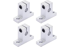Linear Motion Rod Support 4pcs SK8 Aluminum Rail Guide Clamping for Diameter 8mm (0.314 inches) Shaft BELLA BAYS
