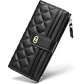 RNIEGA Womens Wallet Slim Rfid Blocking Bifold Leather Credit Card Wallets for Women Clutch with Zipper Coin Pocket