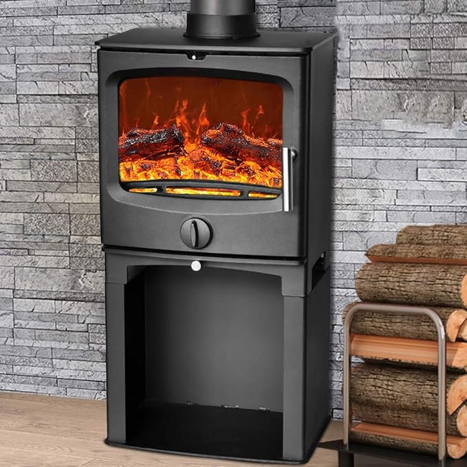 NRG Defra 5KW Contemporary Wood Burning MultiFuel Stove Eco Design