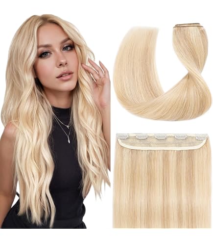 Amazon.com : TESSHAIR 5 Clip One Piece Hair Extensions - 20  display picture 3