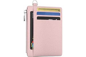 Hancynir Slim Wallet Women Credit Card Holder Minimalist PU Leather RFID Blocking Small Mini Card Case Front Pocket Thin Travel Zipper Coin Cash ID Window Ladies Female Wallet Gifts