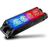 LAMPHUS NanoFlare 4W Blue Red LED Police Grill Strobe Warning Light, Trucks | Emergency Warning Police Lights, SAE Class 1, Surface Mount, for Undercover Sheriff Firefighter Vehicle, Ultra Slim