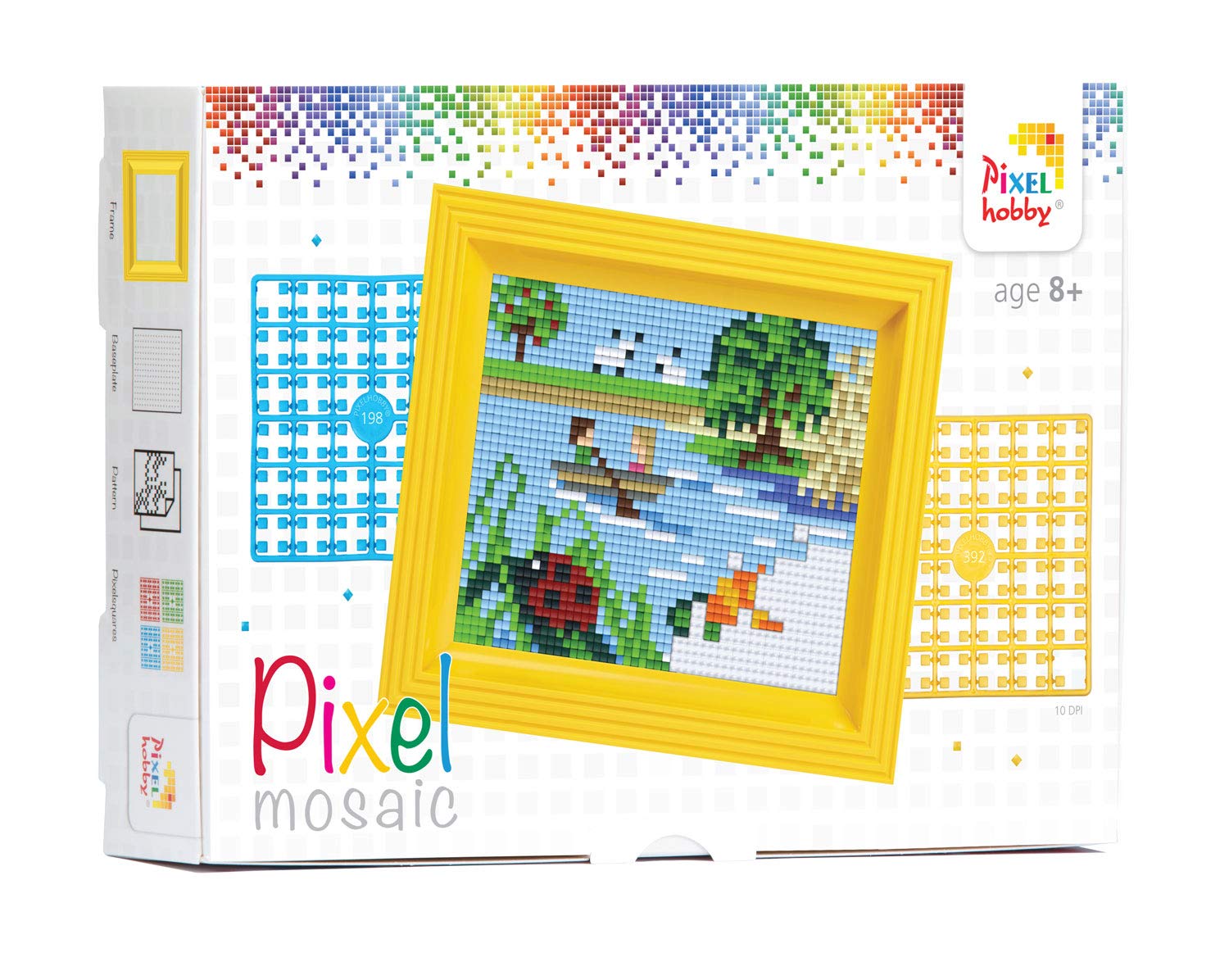 Pracht Creatives Hobby P31267 Fantasie Mosaic Packaging sea Landscape, Pixel Image with Frame for Designing, Boys and Girls, as a Small Gift, Bag, for Children's Birthday Party, Colourful