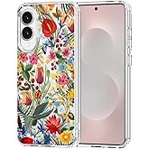 MOSNOVO Case for Samsung Galaxy S25 Edge, [Buffertech 6.6ft Military-Grade Drop Protection] [Anti Peel Off Tech] Clear TPU Bumper Phone Case Cover Design - in The Garden