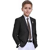 ENVCDDV Boys Tweed Suit Blazer Herringbone Jacket Boy Sport Coats Slim Fit Retro Tuxedo Stylish Wedding Party Prom Homecoming