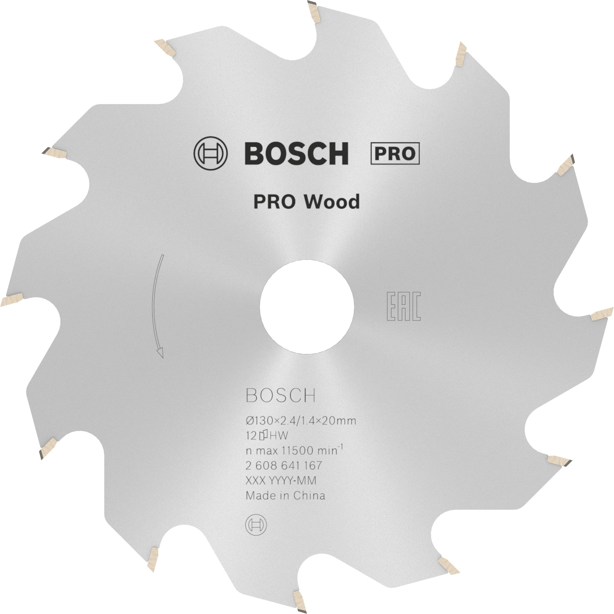 Bosch 1x PRO Wood Circular Saw Blade for Corded Hand-Held Circular Saws (for Softwood, Hardwood, Ø mm, Professional Accessory Hand-Held Circular Saw)