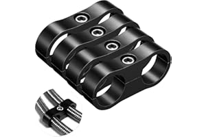 SYKRSS -12AN Hose Separator Clamp - Fuel line Mounting Clamps, 4Pcs/Pack Black Aluminum Hose Fitting Adapter, Great for 3/4 Fuel Line Hose, Brake Line, Oil Hose, Water Pipe and Gas Line