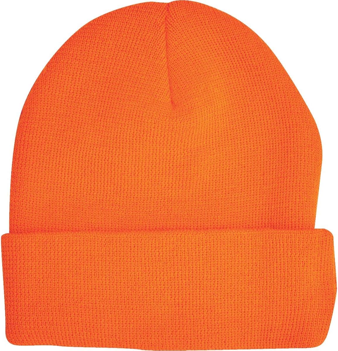 Outdoor Cap Blaze Orange Knit Watch Cap with Cuff : Clothing
