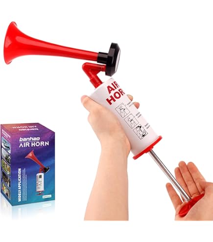 Bocina Manual De Aire Para Estadio - Sonido Fuerte 110 DB, Sin Necesitar Inflado, Azul, Para Eventos Deportivos