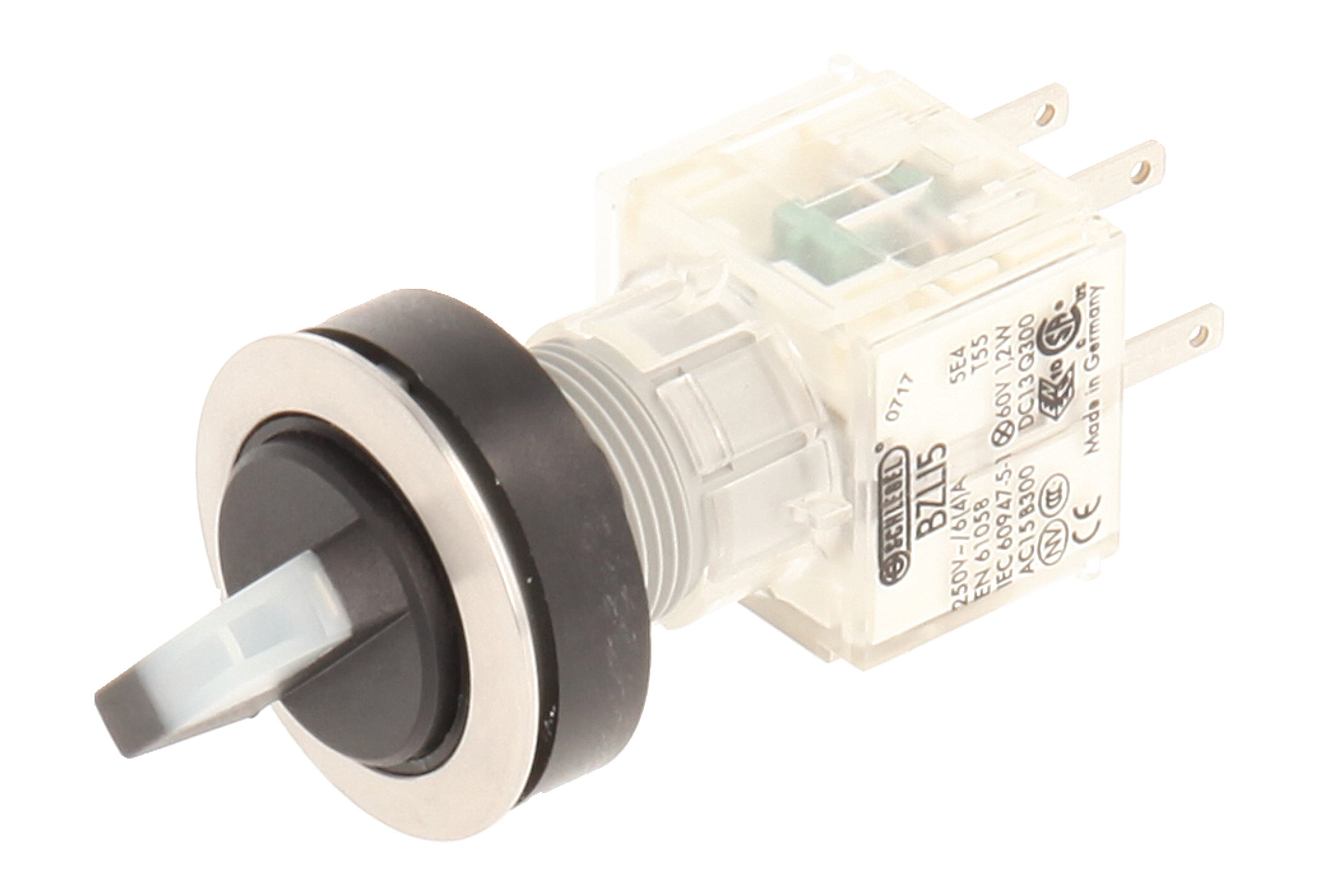 Club Selector, rastend, Stainless Steel, 23.001.297 2 Positions Momentary Contact Transmitter 1 N/O Contact With t5,5 K LED 24 V CLEAR BULBS (Pack of 2)