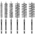 AOKLIT 6Pieces Wire Brush Drill Bore Cleaning Brush Set,with 1/4 Inch Hex Shank Stainless Steel Wire Twisted Brush for Drill 