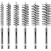 AOKLIT 6Pieces Wire Brush Drill Bore Cleaning Brush Set,with 1/4 Inch Hex Shank Stainless Steel Wire Twisted Brush for Drill 