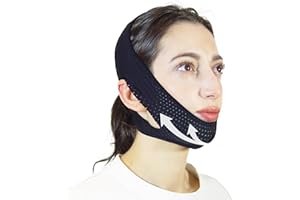 SUNILLUMA V Line Lifting Mask Chin Strap for Sleeping, Face Lifting Strap, Jaw Strap, Chin Strap, Jawline Shaper, Double Chin Reducer,Face Lift Tape & Snoring Solution (Black)