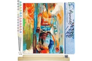 Figured'Art Paint by Numbers Kit for Adults Beauty in Colours 16"x20" - Craft Art Painting Rolled Canvas with DIY Wooden Frame
