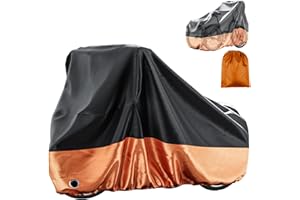 H&ZT Bike Cover For Adult Tricycle, Outdoor Waterproof Cover for 2 bikes or 1 Tricycle or 1 Motorcycle, Storable Portable Lightweight Waterproof and UV resistant with carry bag