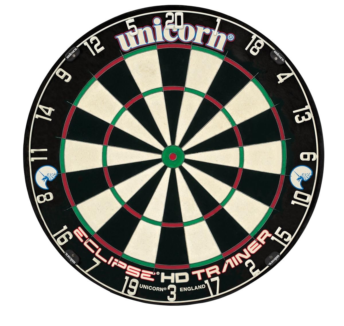 Unicorn Practice Dartboard Darts Board | Eclipse HD Trainer | Slim Doubles & Trebles | Sisal Bristle