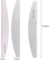 BREEZO 12PCS Professional Nail Files Double Sided 100/180 Grit Washable view 2