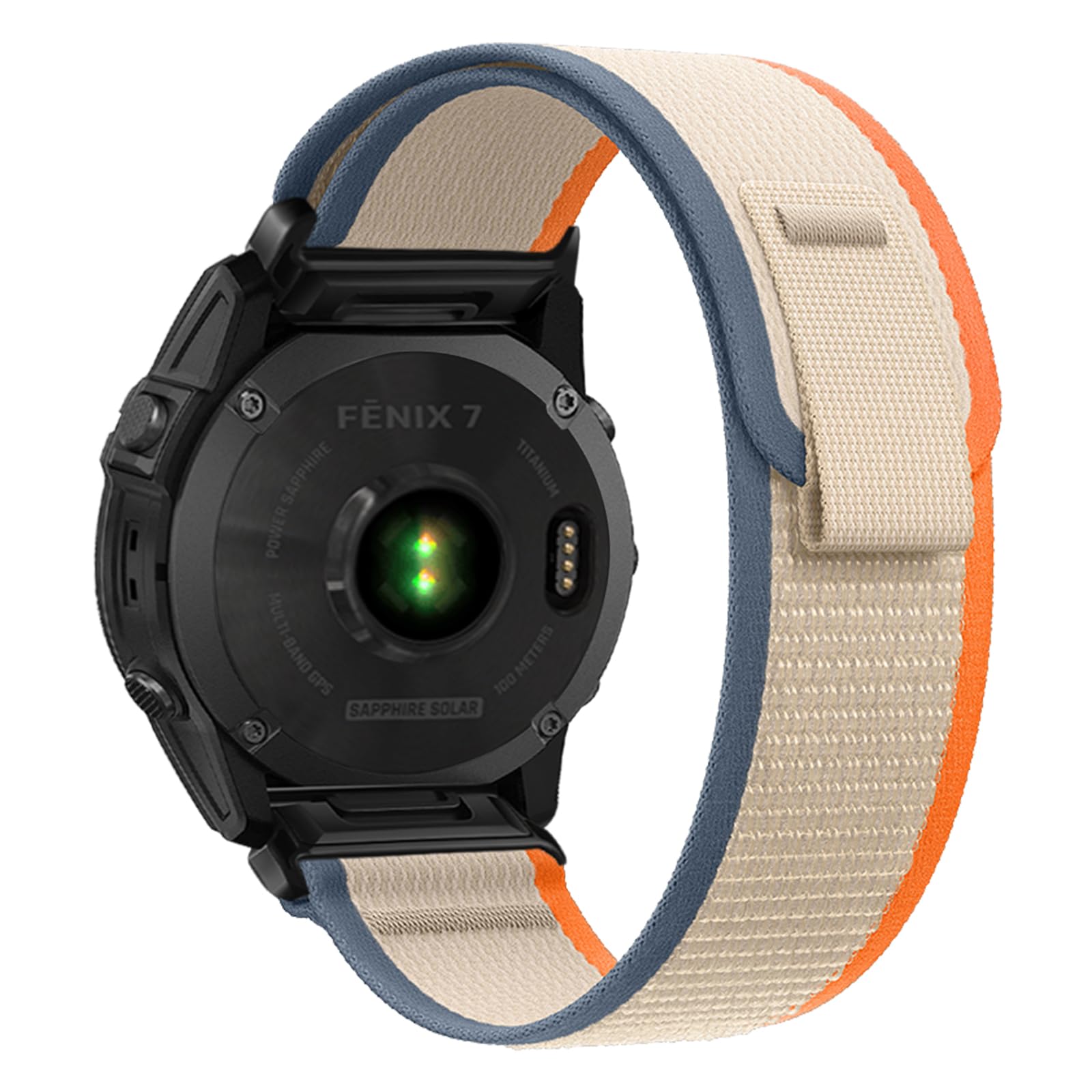 SumRioo QuickFit 22mm Watch Strap for Garmin Fenix 8/8 Solar 47mm/Fenix 7 Pro/7/6 Pro/6/5 Plus/5, Nylon Trail Loop Band for Garmin Forerunner 965/955/945/935, Epix 2, Orange/Beige — image 1