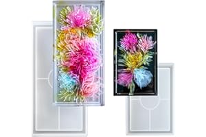 JDH SILICONE 2 PCS Silicone Resin Tray Molds,Durable Silicone Coaster Molds,Rectangle Resin Molds,Epoxy Resin Concrete for DIY Jewelry Trinket Dish, Gifts, Home Decor Crafts