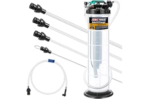 Estune 2.5 Gallon/9.5 L Manual Pneumatic Fluid Extractor, Automotive Oil Extractor Pump Oil Vacuum Changer with 5 Pcs Brake Bleeding Hose for Car, SUVs, Truck, Yachts
