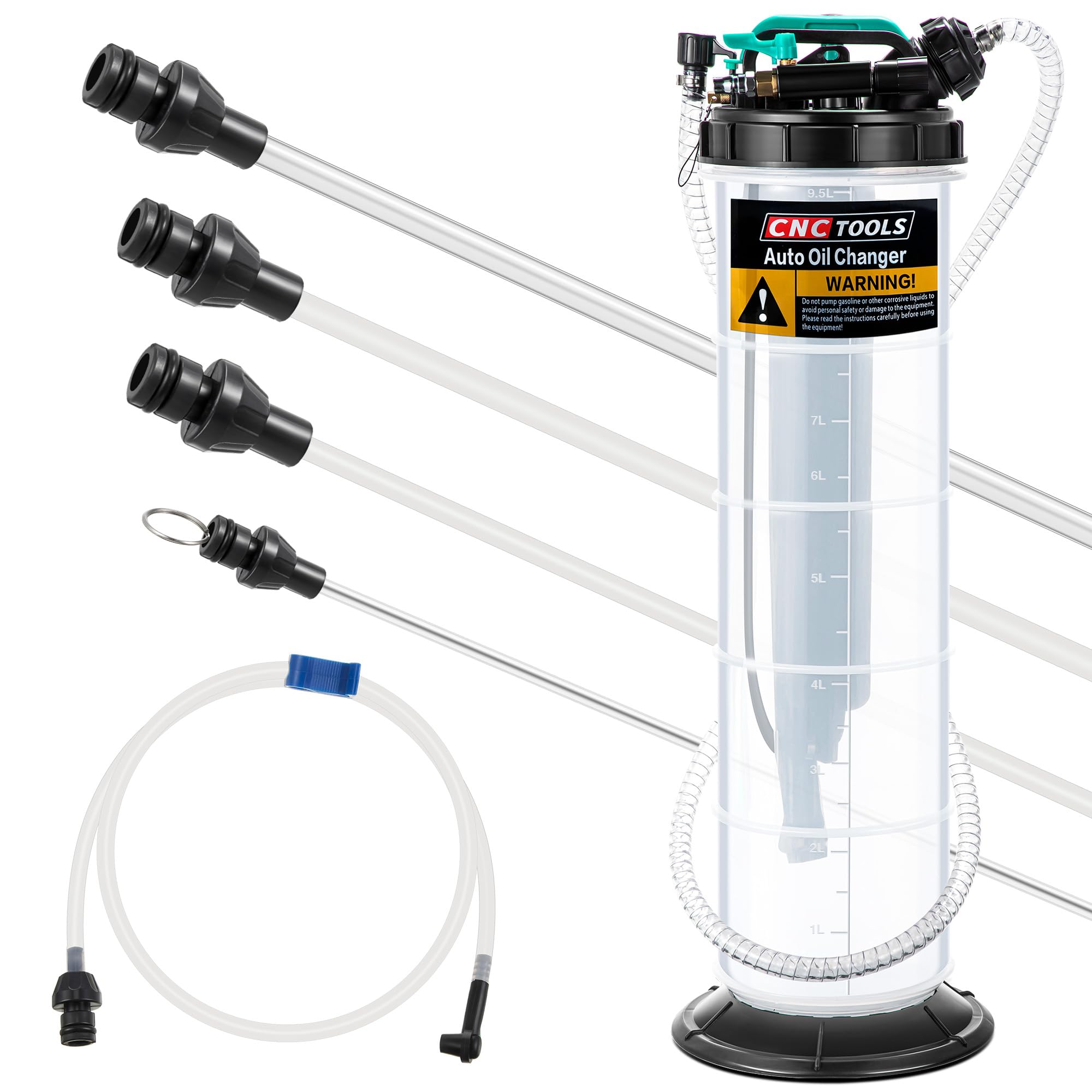 Photo 1 of 2.5 Gallon/9.5 L Manual Pneumatic Fluid Extractor, Automotive Oil Extractor Pump Oil Vacuum Changer with 5 Pcs Brake Bleeding Hose for Car, SUVs, Truck, Yachts