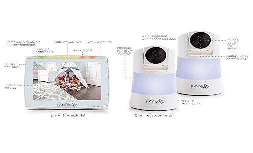 Summer Wide View Duo Baby Video Monitor with 5-inch Screen and