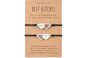 MANVEN Best Bitches Matching Friendship Bracelets for Women Men Best Friend