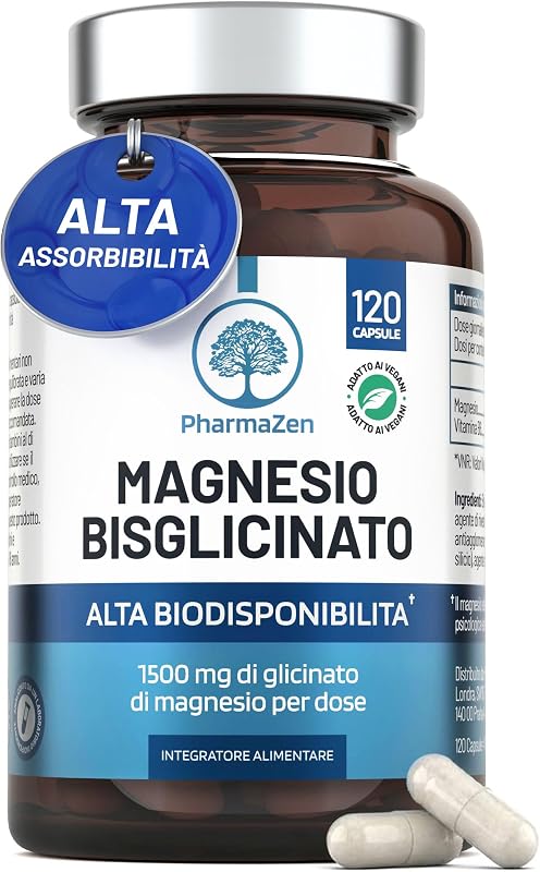 Magnesio Bisglicinato 1500mg con Vitamina B6 – Supporta Stress e Stanchezza