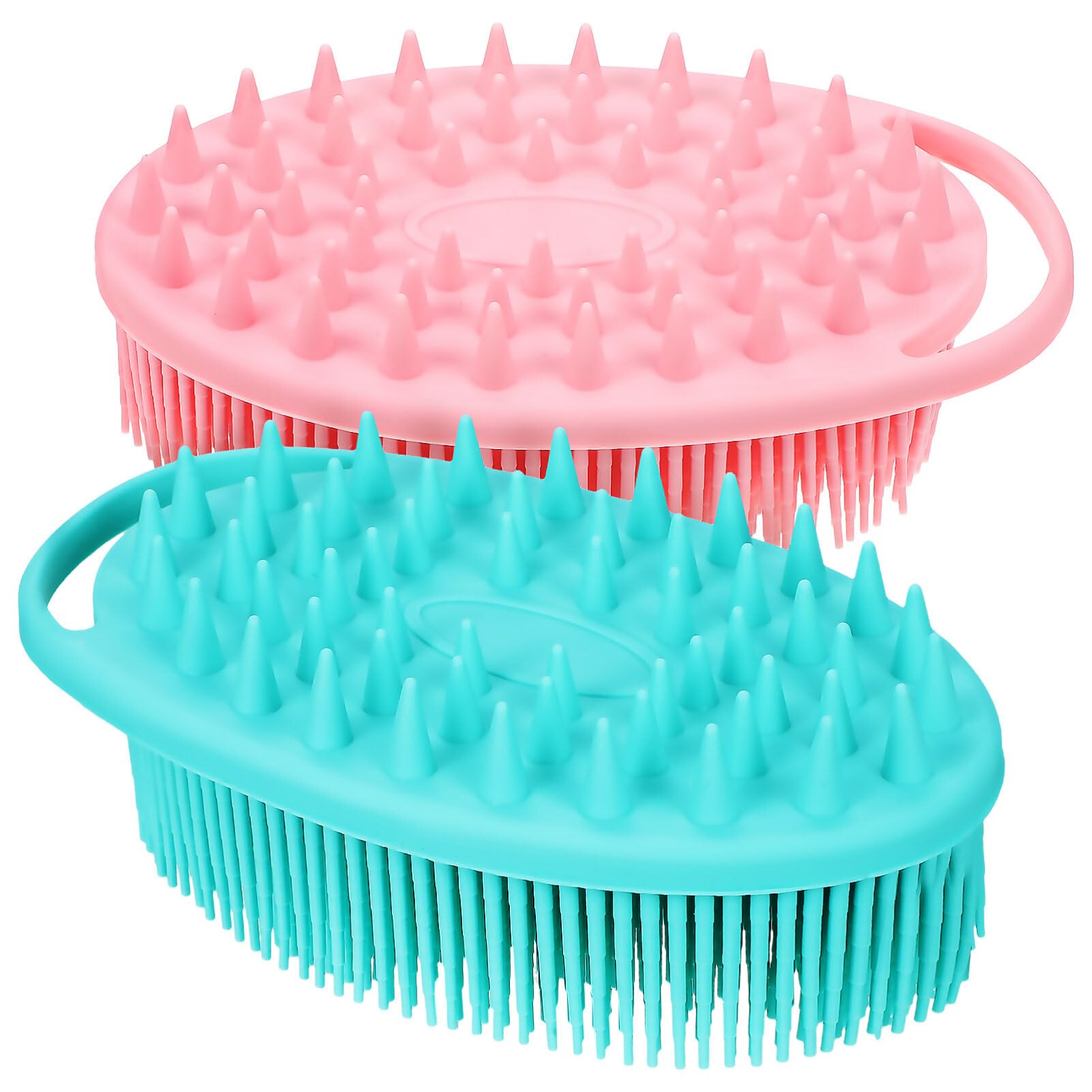Silicone Body Scrubber 2PCS Silicone Loofah with Hanging Loop Body Wash Scrubber for Use in Shower Exfoliating Mens Women
