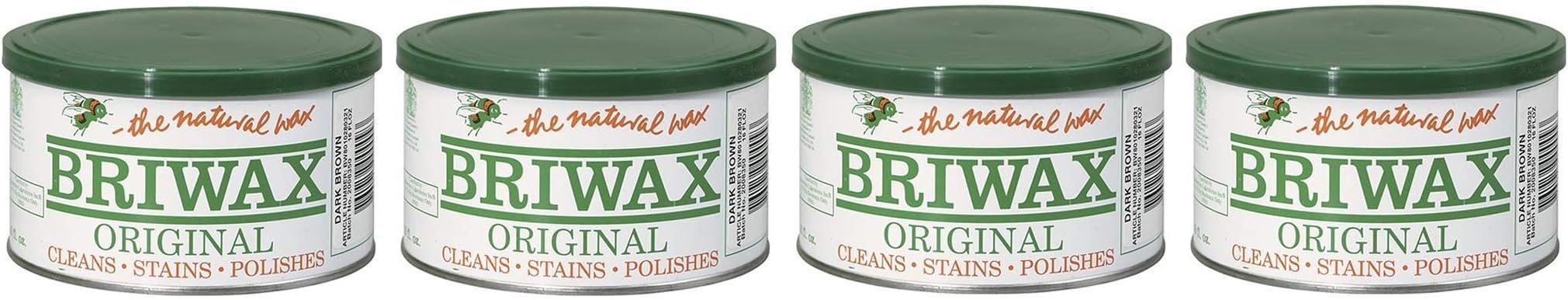 BriwaxDarkbrown (Dark Brown) Furniture Wax, Cleans, Stains, and Polishes (Fоur Paсk)