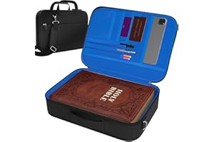 DEHITE Bible Cover for Men and Women – Black Bible Bag Case Extra Large Size – Tote Bag – Fit Book 11.2 x 8.4 x 1.8 in – Pen Slots – Zippered Pocket – Shoulder Strap – Premium
