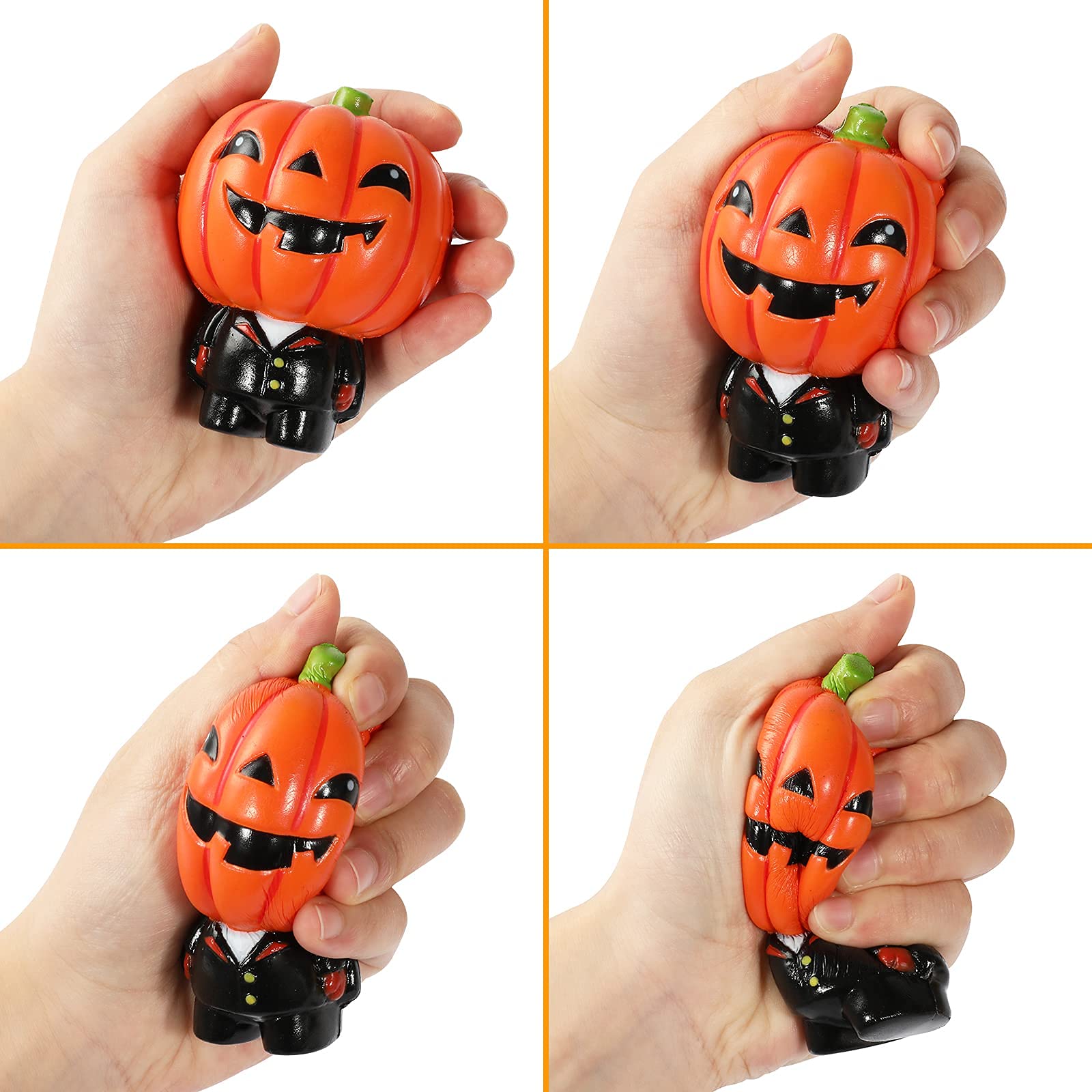 MGparty 6 Packs Halloween Squishies Toys Slow Rising Pumpkin, Ghost, Vampire, Bat, Mummy, Zombie Boy Soft Squishies Toys for Kids, Girls, Boys Halloween Treat Bag Party Favors Classroom Prizes
