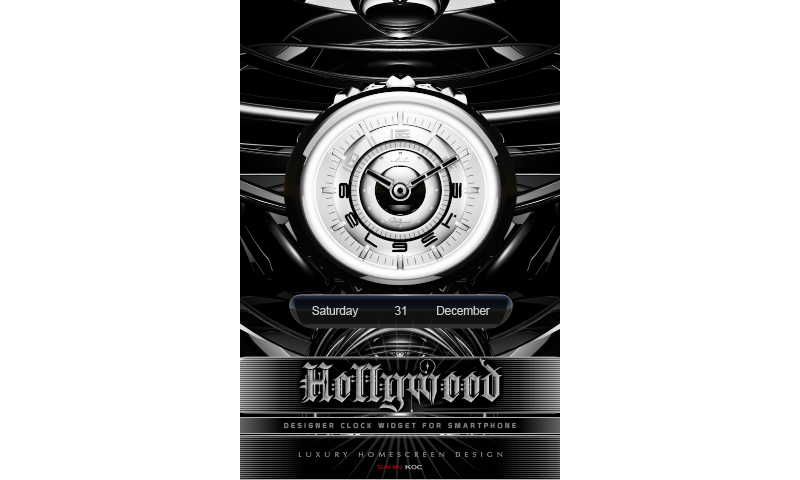 Hollywood Beautiful Clock Widget Theme for Android