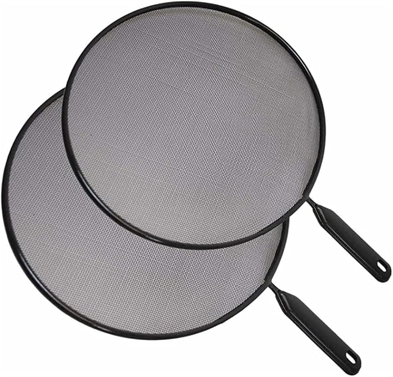 TIJAR Splatter Screen 2pc Set 28cm 24cm Splash Guard Lid Knob Replacement