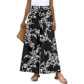 Bestbee Palazzo Pants for Women Dressy Casual Wide Leg Trousers Elastic Waist with Pockets