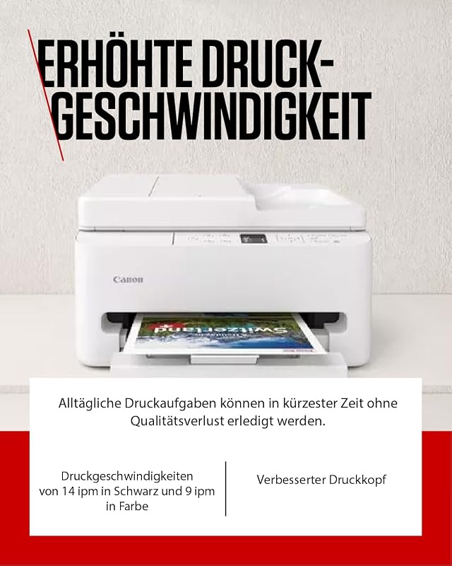 PIXMA TS7550I - WLAN-Multifunktionsdrucker mit ADF, Papierkassette und Frontbedienung | Kabelloses Drucken vom Smartphone leicht gemacht - Enthält MP-101 A4-Fotopapier, 5 Blatt