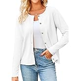 Yekaty Women's Long Sleeve Crew Neck Button Down Cardigan Knit Shrugs Sweater Tops Trendy Clothes