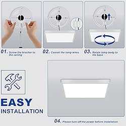 Tealight 12 Inch Square Flush Mount LED Ceiling
