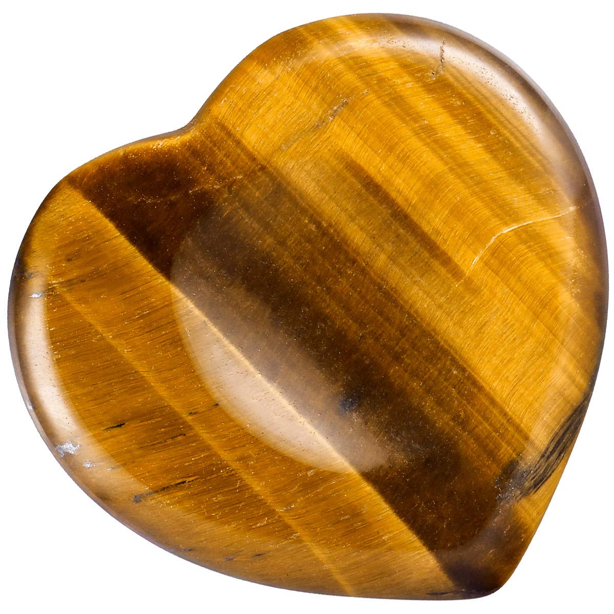 Nupuyai Tiger's Eye Heart Thumb Worry Stone, Healing Crystal Pocket Palm Stone for Anxiety Stress Relief Reiki Therapy