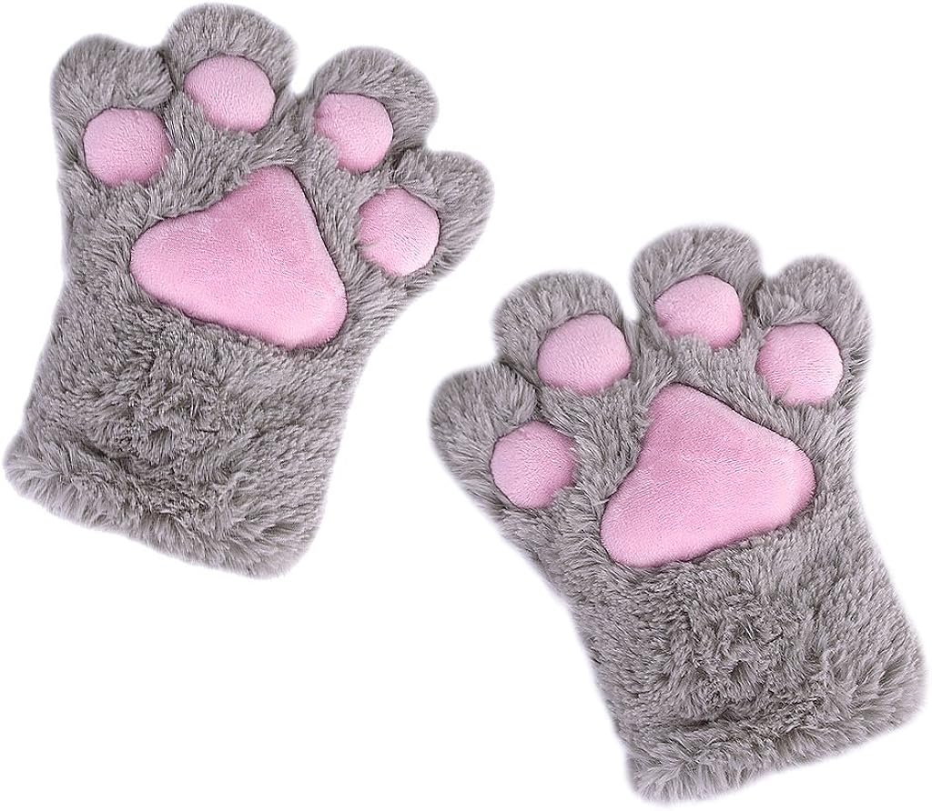 Cat Paw Glove TOOGOO(R)1 pair Cat Paws Tattoo Plush Glove Cosplay