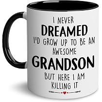 Amazon.com | LOTWATEGO Grandson Gifts - Mugs for Grandson ...