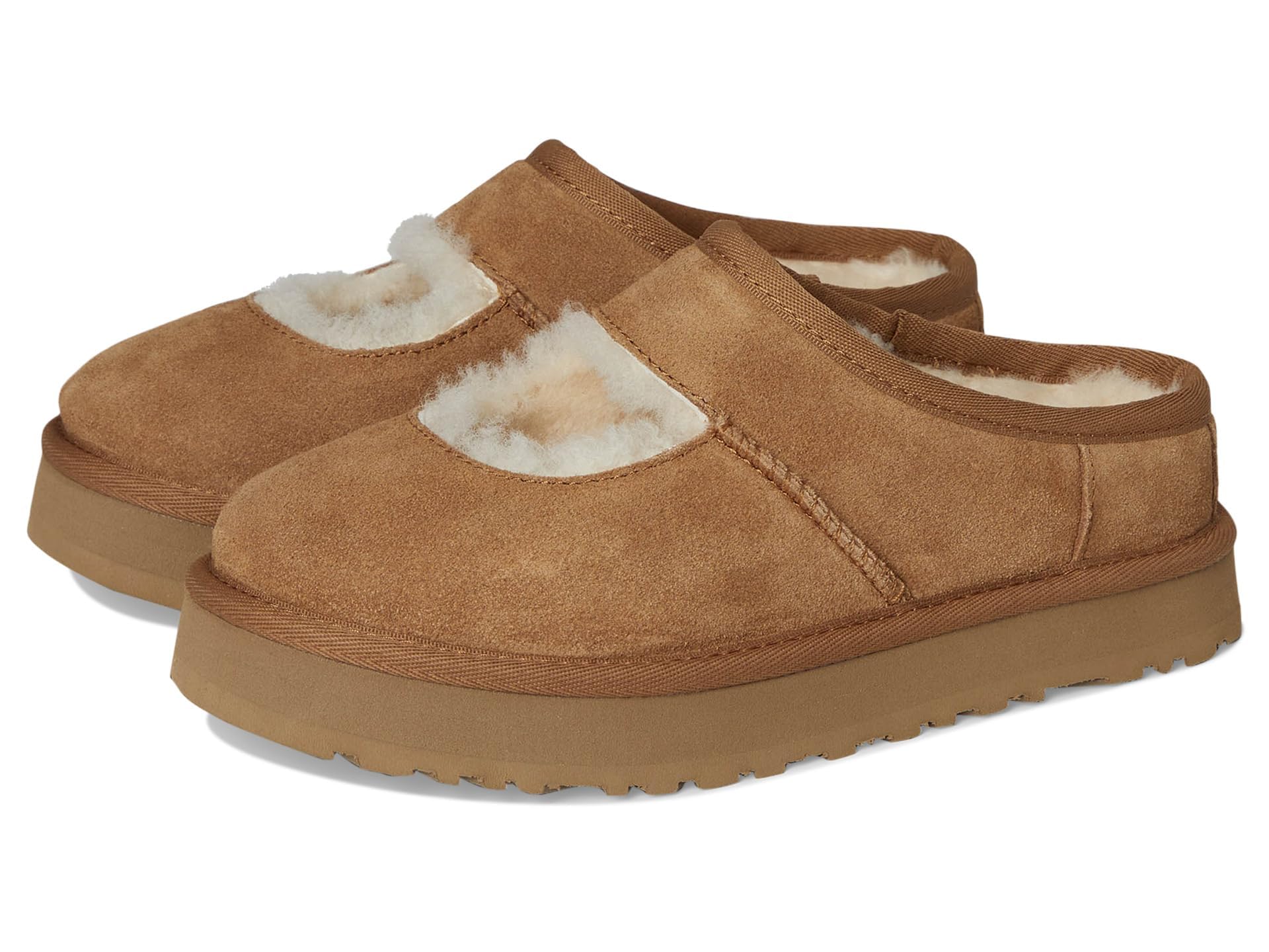 UGG Girls Kids K Bea Mary Jane Slipper, Chestnut, 1