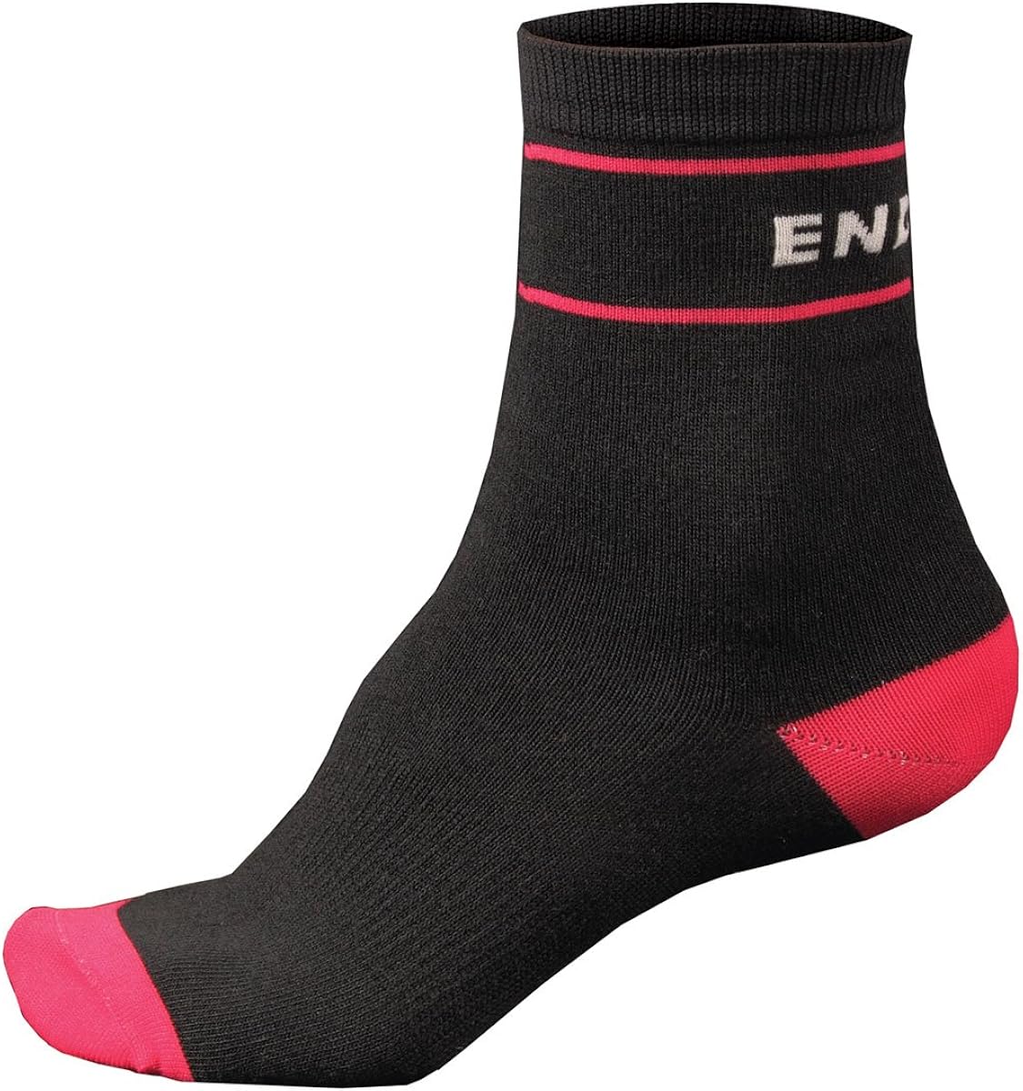 Endura Womens Retro Cycling Sock (Twin Pack) Black/Hot Pink, OS : Clothing