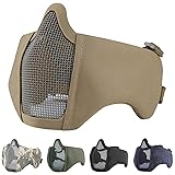 AOUTACC Airsoft Mask, Half Face Mesh Masks with Ear